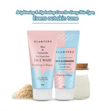 Glamveda Rice & Ceramide Combo | Skin Brightening & Anti Dullness | Improves skin barrier | Face Wash & Peel Off Mask Combo