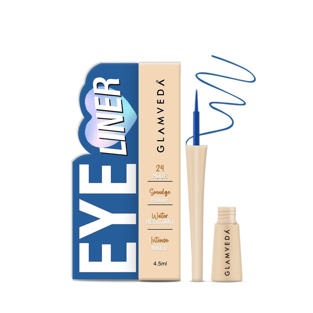 Glamveda Super Matte Liquid Eyeliner Intense Blue | Water Resistant Eye ...