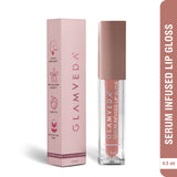 Glamveda High Shine Serum Infused Lip Gloss - Light Nude Shade (Moon - 113) 4.5ml