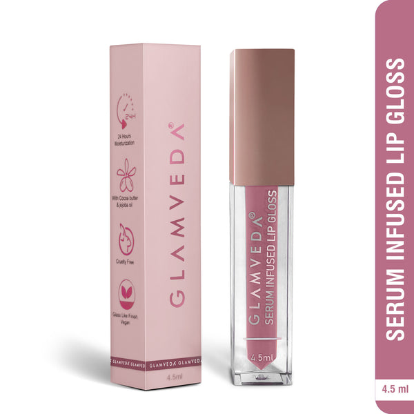 Glamveda High Shine Serum Infused Lip Gloss | Delulu - 120 ( Dirty Rose ) 4.5ml