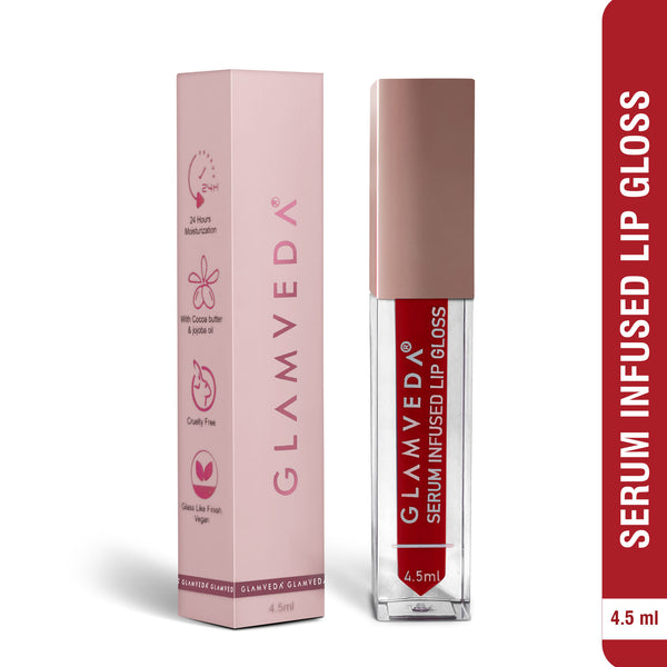 Glamveda High Shine Serum Infused Lip Gloss | Love - 118 ( Brick Red ) 4.5ml