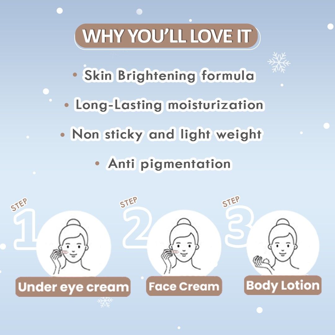 3-Step Winter Skincare Routine | Face Cream + Under Eye Cream + Body Lotion