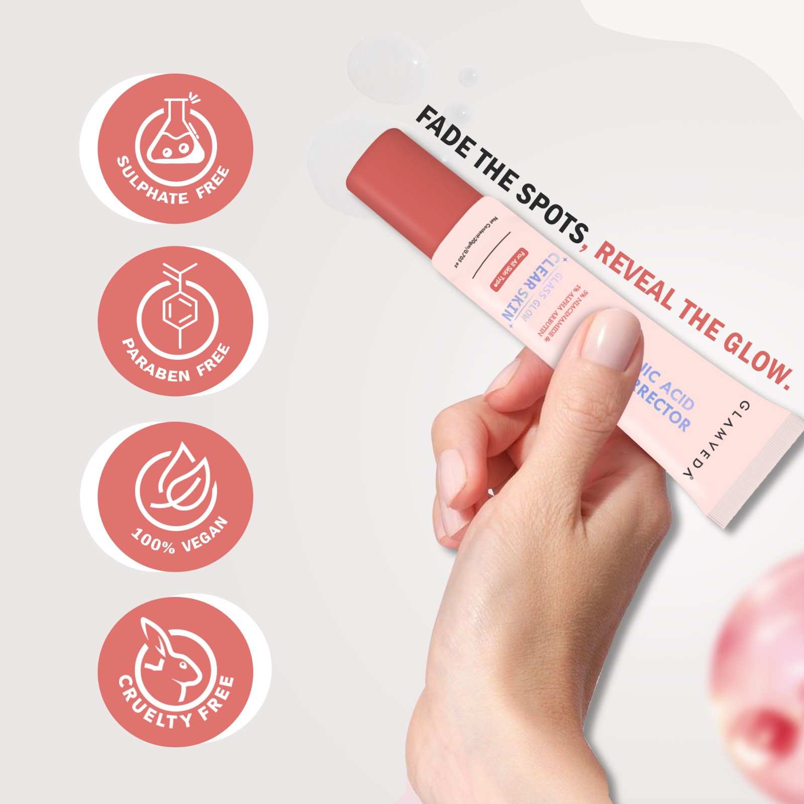 Glamveda 3% Kojic Acid Spot Corrector Gel Reduces Acne Scars & Dark Spots | Glow Booster & Pigmentation Removal