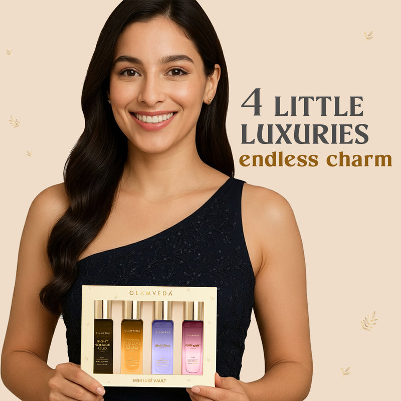 Glam Nights Vault  -  Date Night+Seductress+Dreaming Dubai Oud+Night Nomade Oud | Luxury Unisex Pure Perfume Gift Set 4 x 20ml