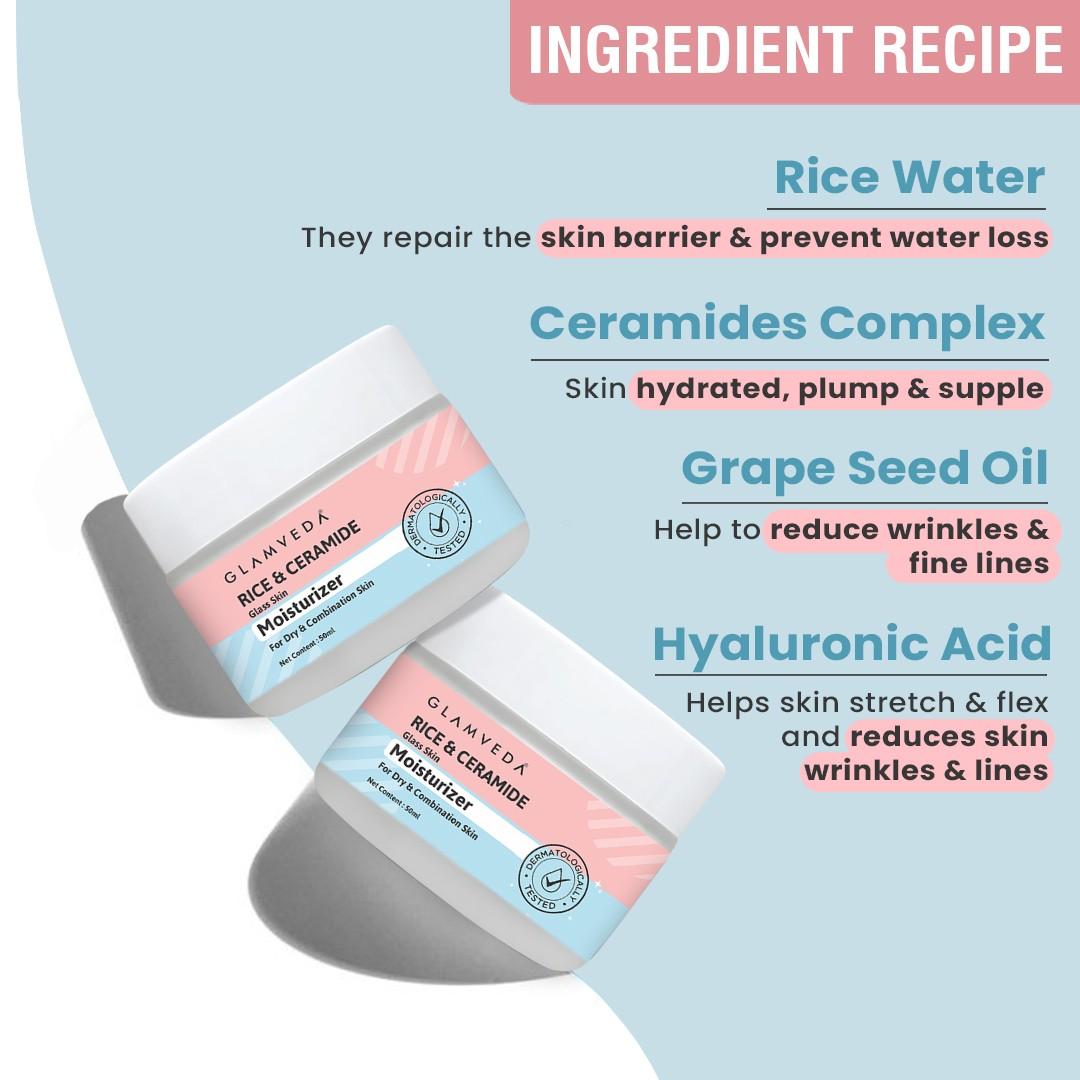 Glamveda Korean Glass Skin Rice & Ceramide Moisturizer