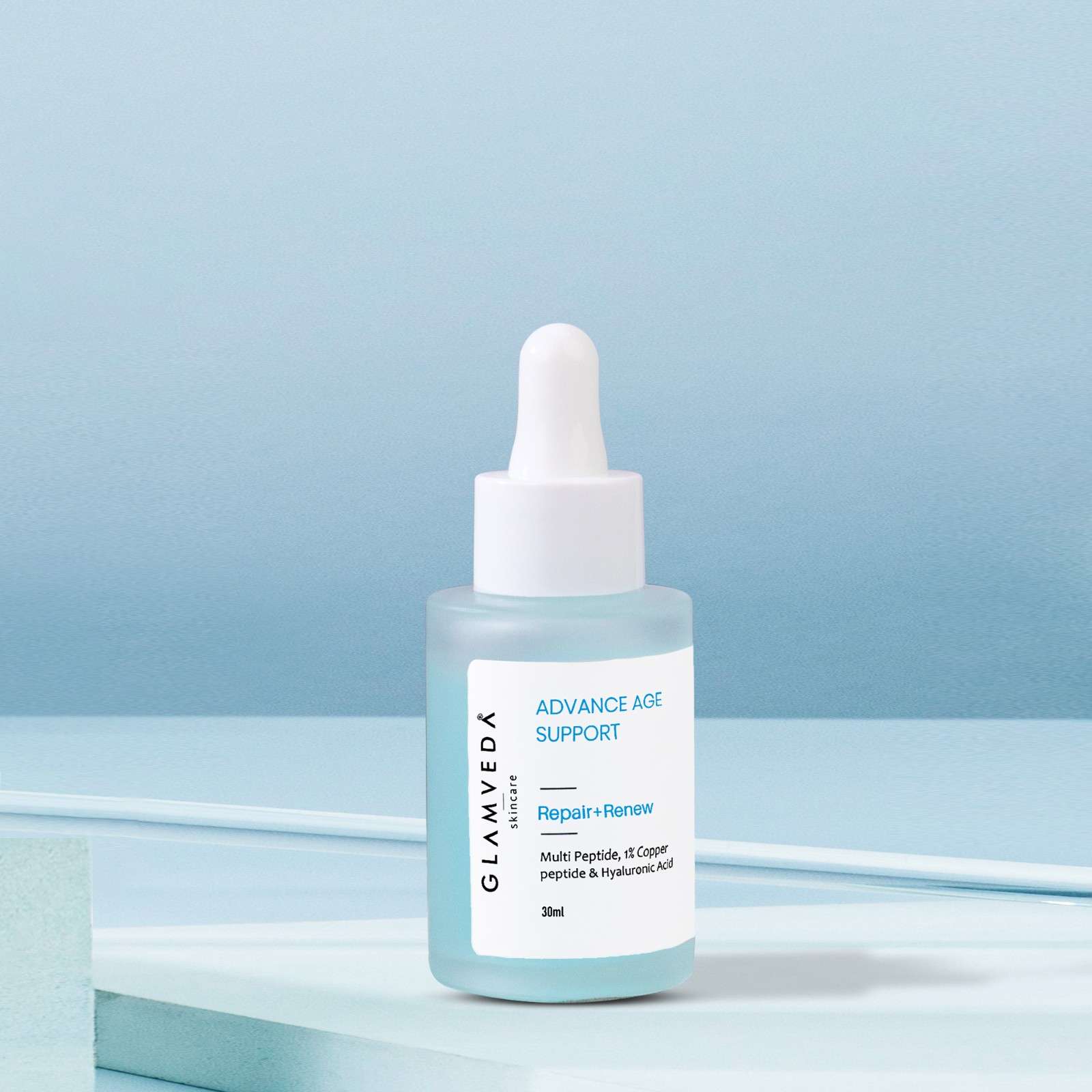 Glamveda 1% Copper peptide with Multi peptide & hyaluronic acid Advance Age Support Face Serum