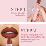 Glamveda Ultra Pigmented Creamy Matte Lipstick with Ceramides, Waterproof - Nutella Kiss - 305