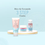 Glamveda Korean Glass Skin Rice & Ceramide 3 Step Combo | Face Wash, Toner & Moisturizer