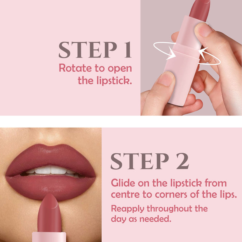 Glamveda Ultra Pigmented Creamy Matte Lipstick with Ceramides, Waterproof - Desire 301