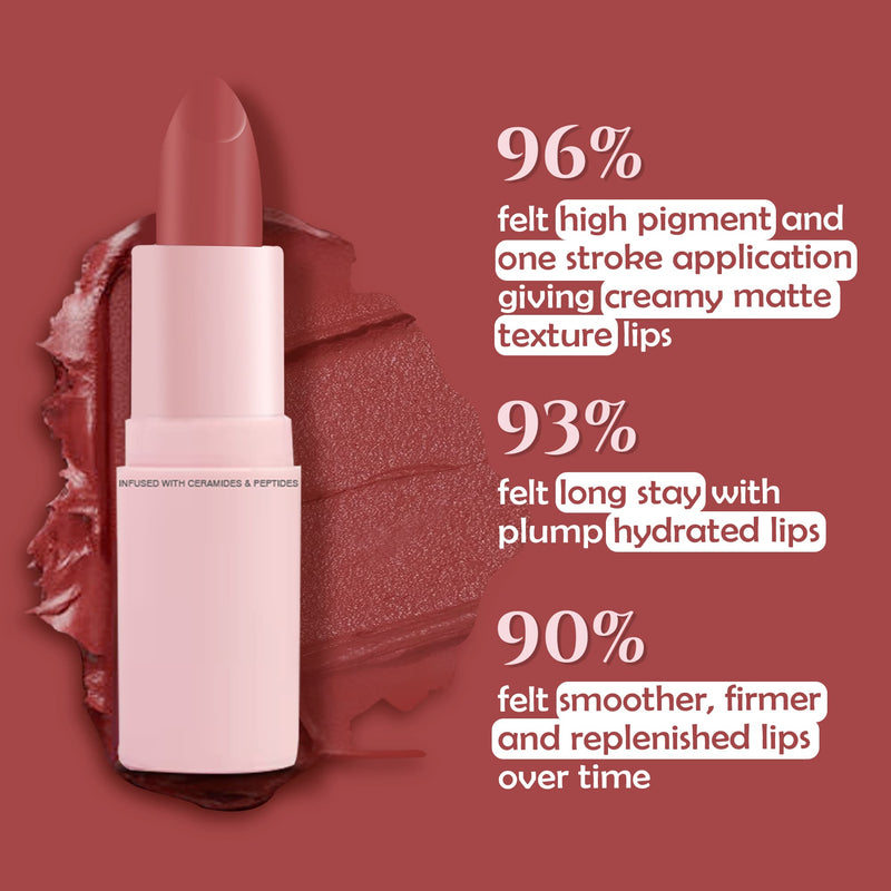 Glamveda Ultra Pigmented Creamy Matte Lipstick with Ceramides, Waterproof - Chilli - 308