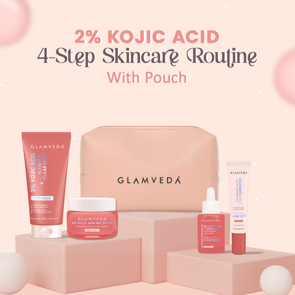 2% Kojic Acid Step 4 Skincare Set – Facewash, Spot Corrector, Serum & Cream
