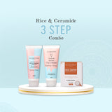 Glamveda Rice & Ceramide Korean Glass Skin Combo Gift Pack | Skin Brightening & Anti Dullness | Face Wash, Facial Kit & Peel Off Mask