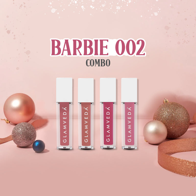 Glamveda X Rashami Desai Mini Liquid Lipstick Barbie 002 Combo 4.8ml