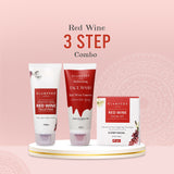 Glamveda Red Wine Advance Anti Ageing Combo Gift Pack | Reduces signs of ageing | Face Wash, Facial Kit & Peel Off Mask