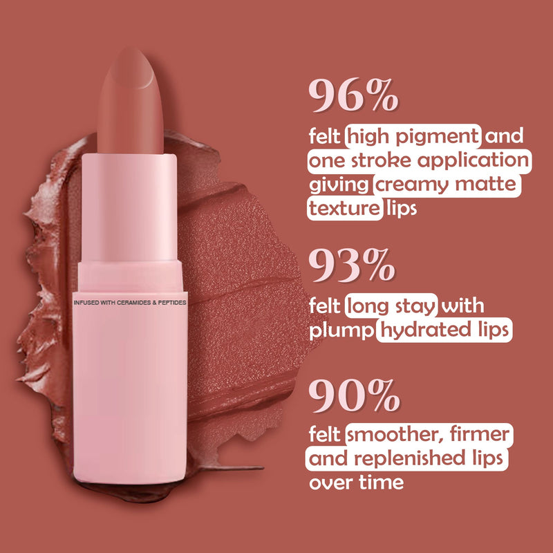 Glamveda Ultra Pigmented Creamy Matte Lipstick with Ceramides, Waterproof - Caramel Kiss - 309