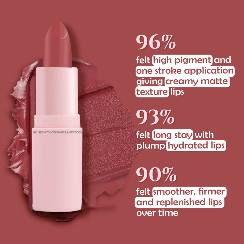 Glamveda Ultra Pigmented Creamy Matte Lipstick with Ceramides, Waterproof - Desire 301