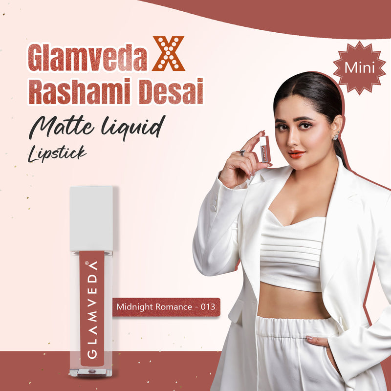 Glamveda X Rashami Desai Mini Liquid Lipstick (Midnight Romance - 013) - 1.2ml