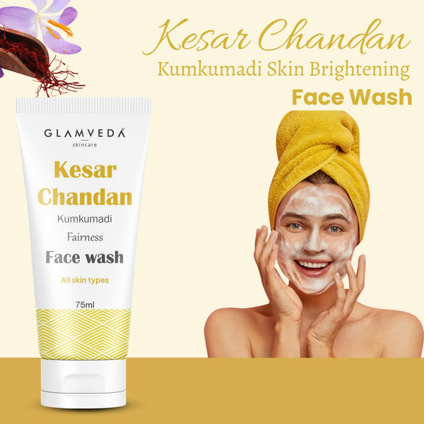 Glamveda Kesar Chandan Kumkumadi Skin Brightening Face wash