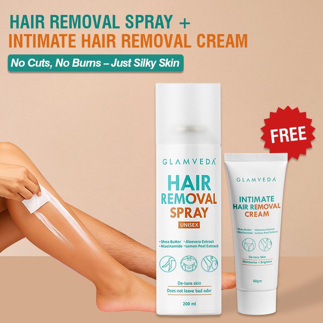 Hair Removal Combo| Spray 200ml + Free Intimate Cream 60g