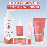 2% Kojic Acid Step 5 Skincare Set – Facewash, Spot Corrector, Serum, Cream & Lotion