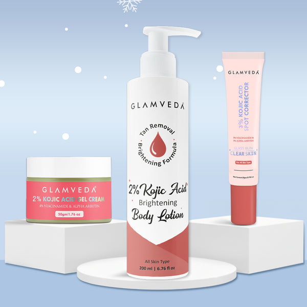 Kojic Acid 3-Step Winter Care Combo |Spot Corrector + Face Cream + Body Lotion