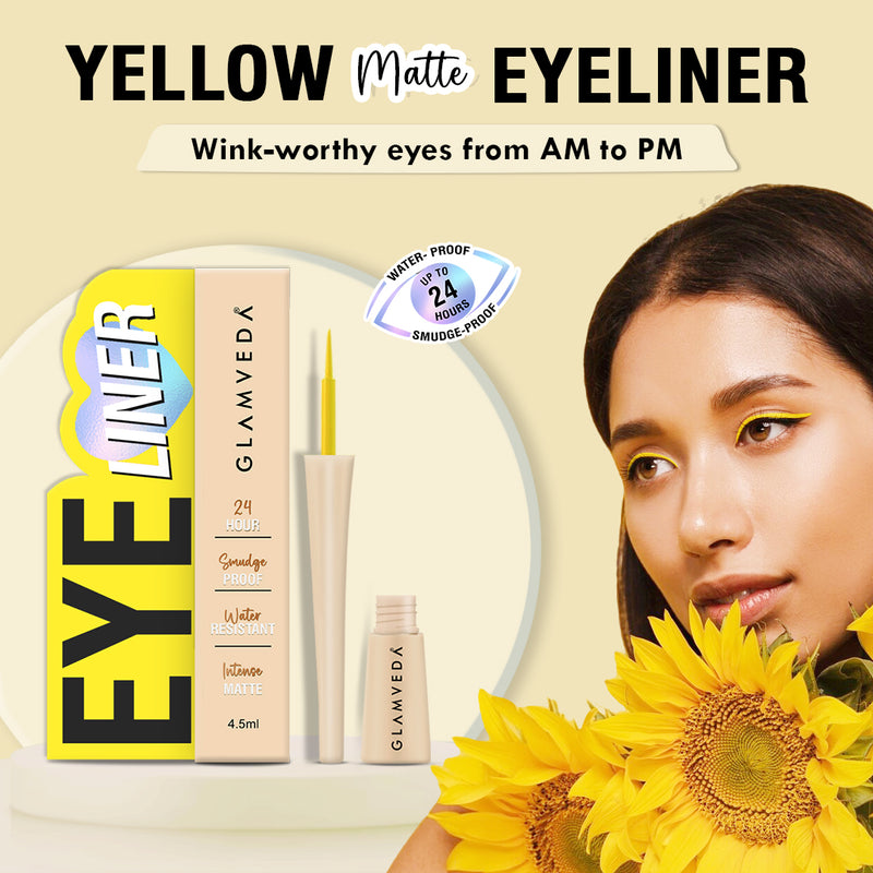 Glamveda Super Matte Liquid Eyeliner Intense Yellow