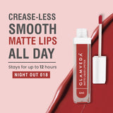 Glamveda Matte Liquid Lipstick, 12Hr Stay, Lightweight & Transferproof, (Night Out - 018) 4ml