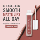 Glamveda Matte Liquid Lipstick, 12Hr Stay, Lightweight & Transferproof, (Passion - 025) 4ml