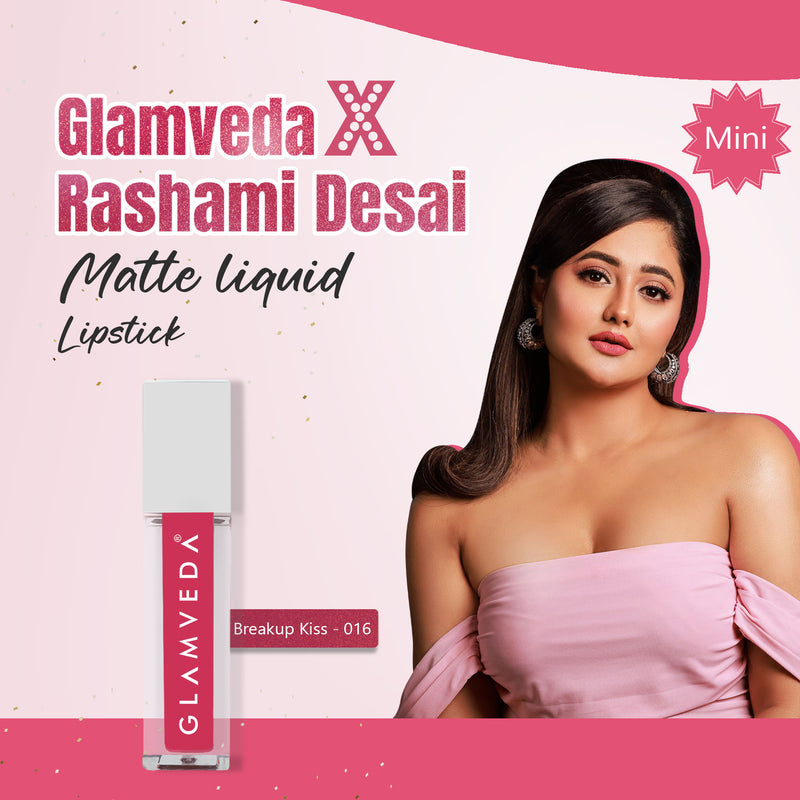 Glamveda X Rashami Desai Mini Liquid Lipstick (Breakup kiss - 016) - 1.2ml