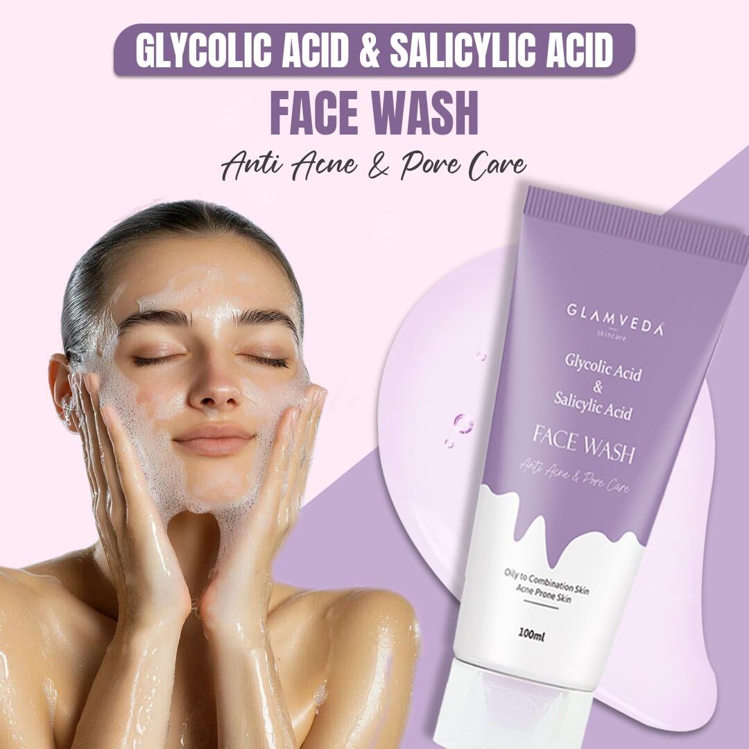 Glycolic acid & Salicylic Acid Anti Acne face wash