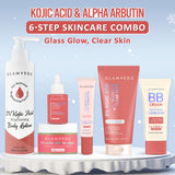 2% Kojic Acid 6-Step Skincare Routine-  Facewash, Spot Corrector, Serum, BB Cream(Fair &Medium), Cream & Lotion