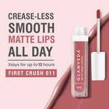 Glamveda Matte Liquid Lipstick, 12Hr Stay, Lightweight & Transferproof, (First crush - 011) 4ml