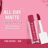 Glamveda X Rashami Desai Matte Mini Liquid Lipstick, Barbie Pink shade (Pink Desire - 026) 1.2ml