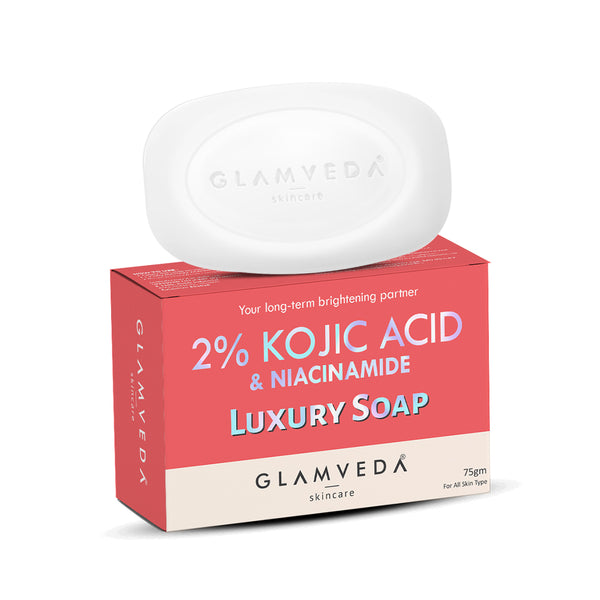 Glamveda 2% Kojic Acid Soap with Niacinamide For Pigmentation, Uneven Skin Tone