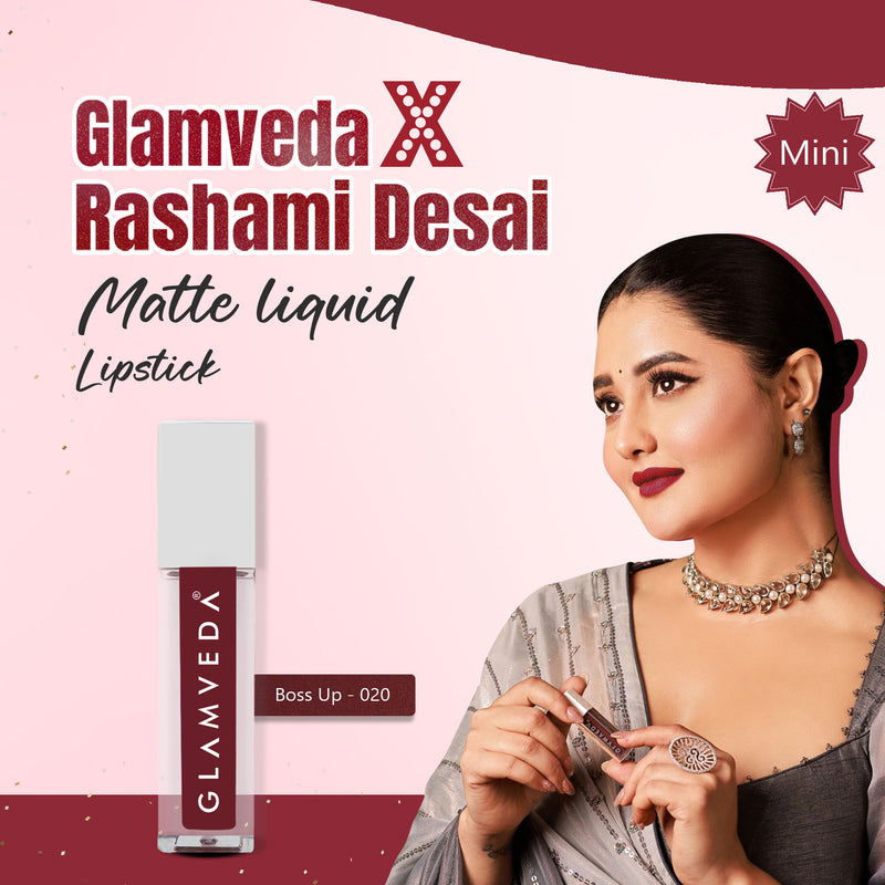 Glamveda X Rashami Desai Mini Liquid Lipstick (Boss Up - 020) - 1.2ml
