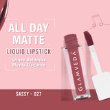 Glamveda X Rashami Desai Matte Mini Liquid Lipstick, Mauve shade (Sassy - 027) 1.2ml