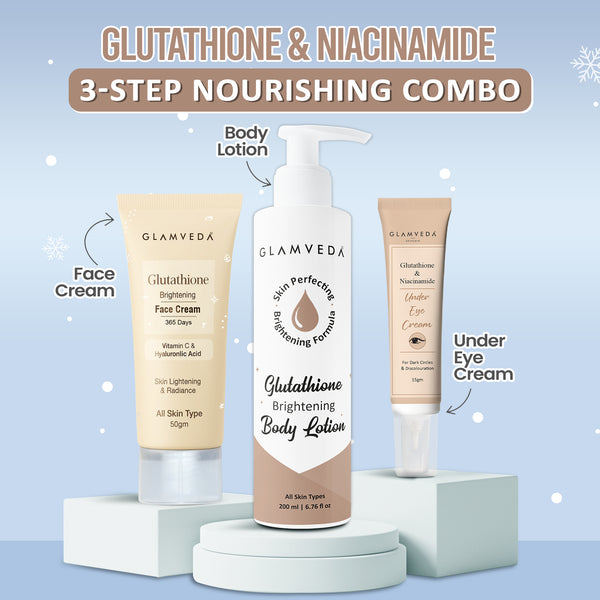 Glutathione 3-Step Winter Skincare Routine | Face Cream + Under Eye Cream + Body Lotion