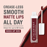 Glamveda Matte Liquid Lipstick, 12Hr Stay, Lightweight & Transferproof, (Boss Up - 020) 4ml