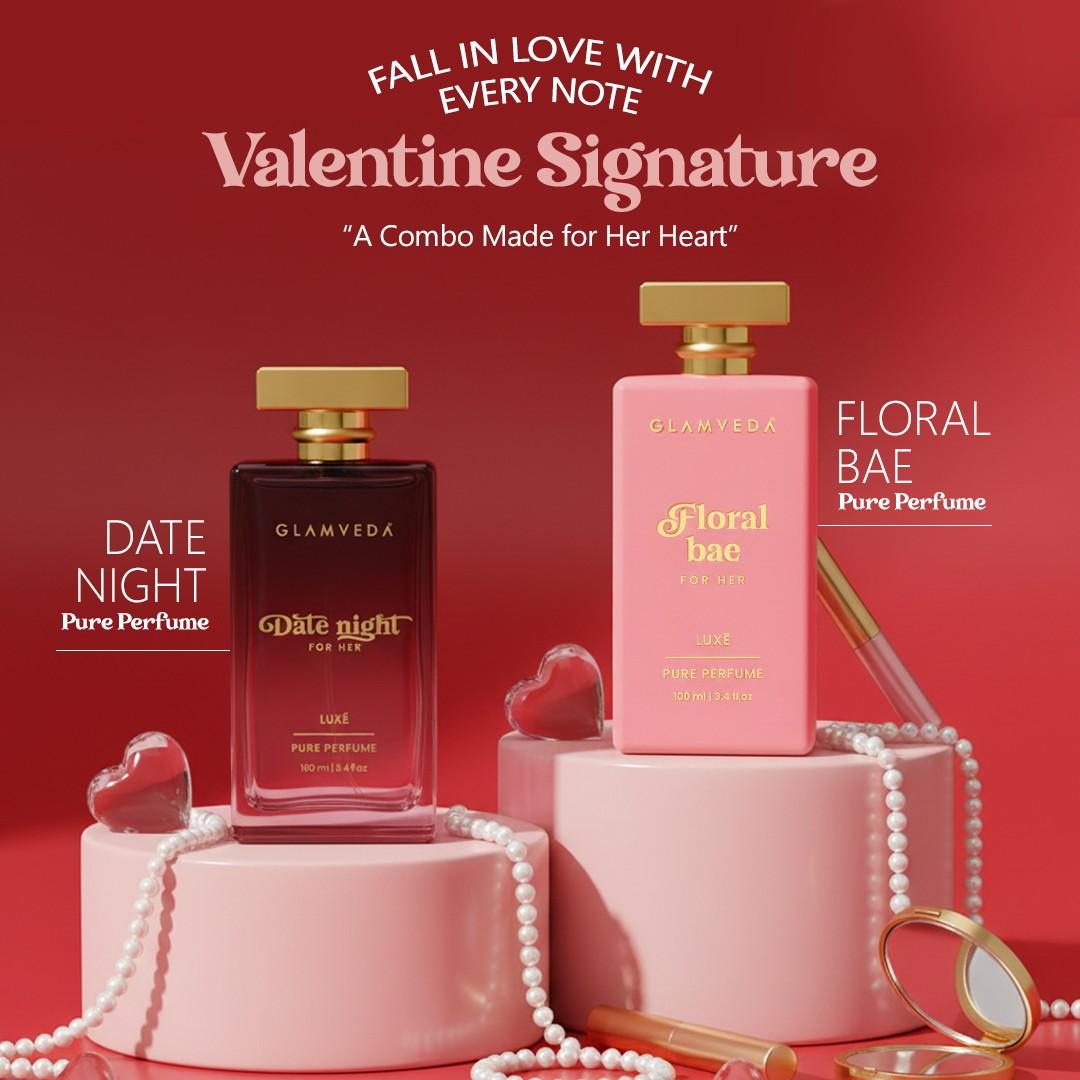 Glamveda Valentine Signature Perfume Combo for Her | Date Night & Floral Bae Pure Lux Perfumes