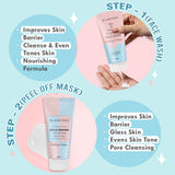 Glamveda Korean Glass Skin Rice & Ceramide 7 Step Gift Box | Face wash, Peel Off Mask, Toner, Serum, Under eye cream, Moisturizer & Sunscreen