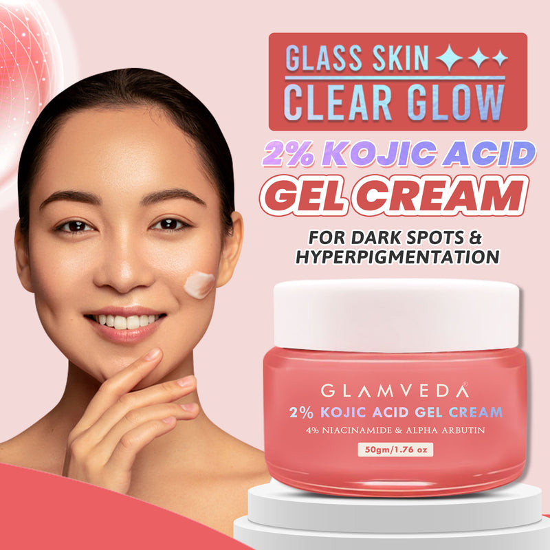 Glamveda 2% Kojic Acid Gel Cream with Niacinamide & Alpha Arbutin | For Hyperpigmentation