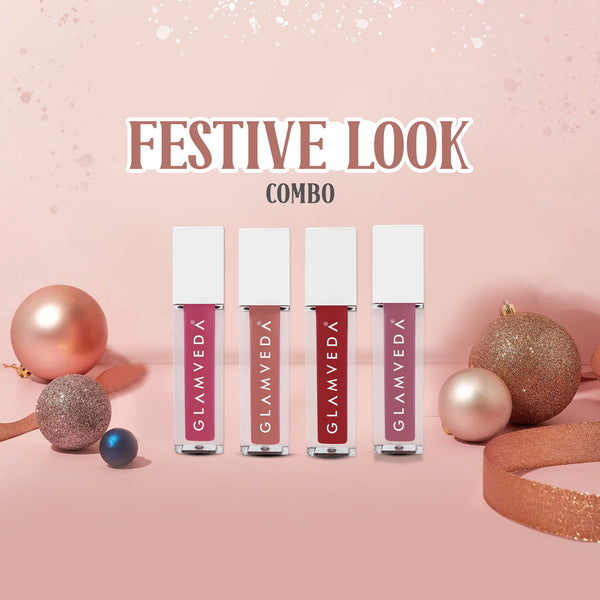 Glamveda X Rashami Desai Festive Look Mini Matte Liquid Lipstick | Pack of 4