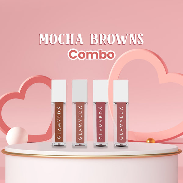 Glamveda X Rashami Desai Mini Liquid Lipstick Mocha Browns Combo 4.8ml