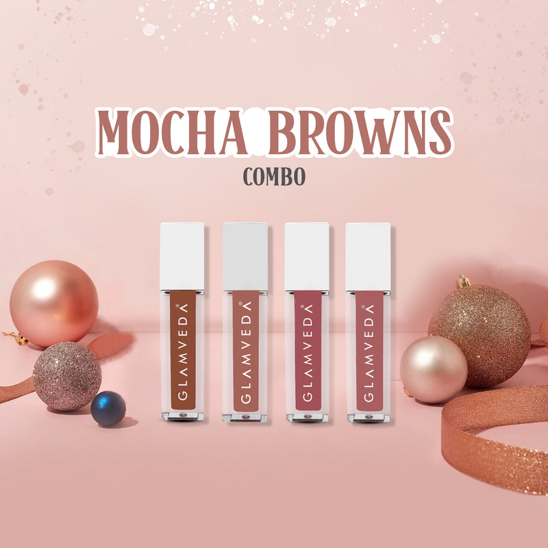 Glamveda X Rashami Desai Mini Liquid Lipstick Mocha Browns Combo 4.8ml