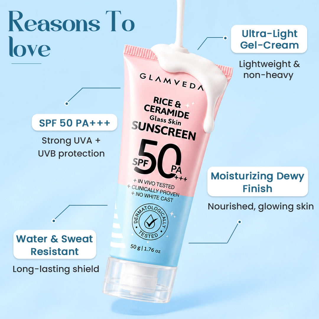 Korean Glass Skin Rice & Ceramide Dewy Sunscreen SPF 50 PA+++