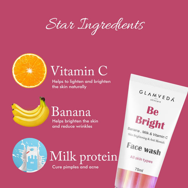 Glamveda Be Bright Skin Brighteing & Anti Blemish Face Wash With Vitamin C