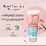 Glamveda Korean Glass Skin Rice & Ceramide 3 Step Daily Skincare Routine For Women with Gift Box | Face Wash, Serum & Moisturizer