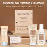 Glamveda Glutathione Bath & Body Skincare Routine Combo |  Set of 4 Kit | For Skin Brightening and Lightening | ( Face Wash + Face Cream + Body Lotion + Soap )