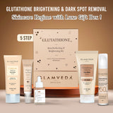 Glamveda Glutathione Skin Brightening and Lightening Combo | 5-Step Skincare Set For Glowing Skin |  ( Face Wash + Face Cream + Sunscreen + Serum + Under Eye Cream )