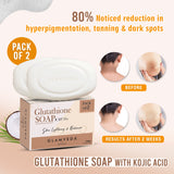 Glamveda Glutathione Skin Lightening & Whitening Soap with Kojic Acid Pack of 2